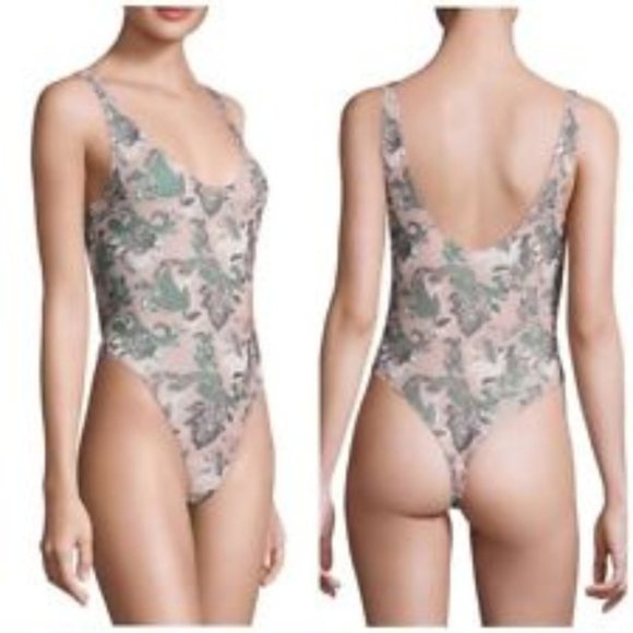 🆕️ Free People So Fresh Sheer Mesh Thong Bodysuit - Picture 6 of 7